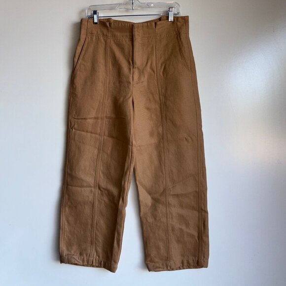 VINCE Cropped Wide Straight Leg Paperbag Waist Pants Size 8 - Picture 1 of 12